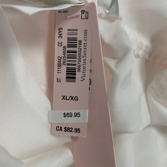 NWT - Victoria's Secret Satin Side-Tie Romper, Coconut White - Size XL - Picture 10 of 12